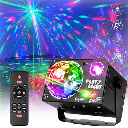Bėgantis šviesos efektas diskotekai, RGB LED projektorius vakarėliams