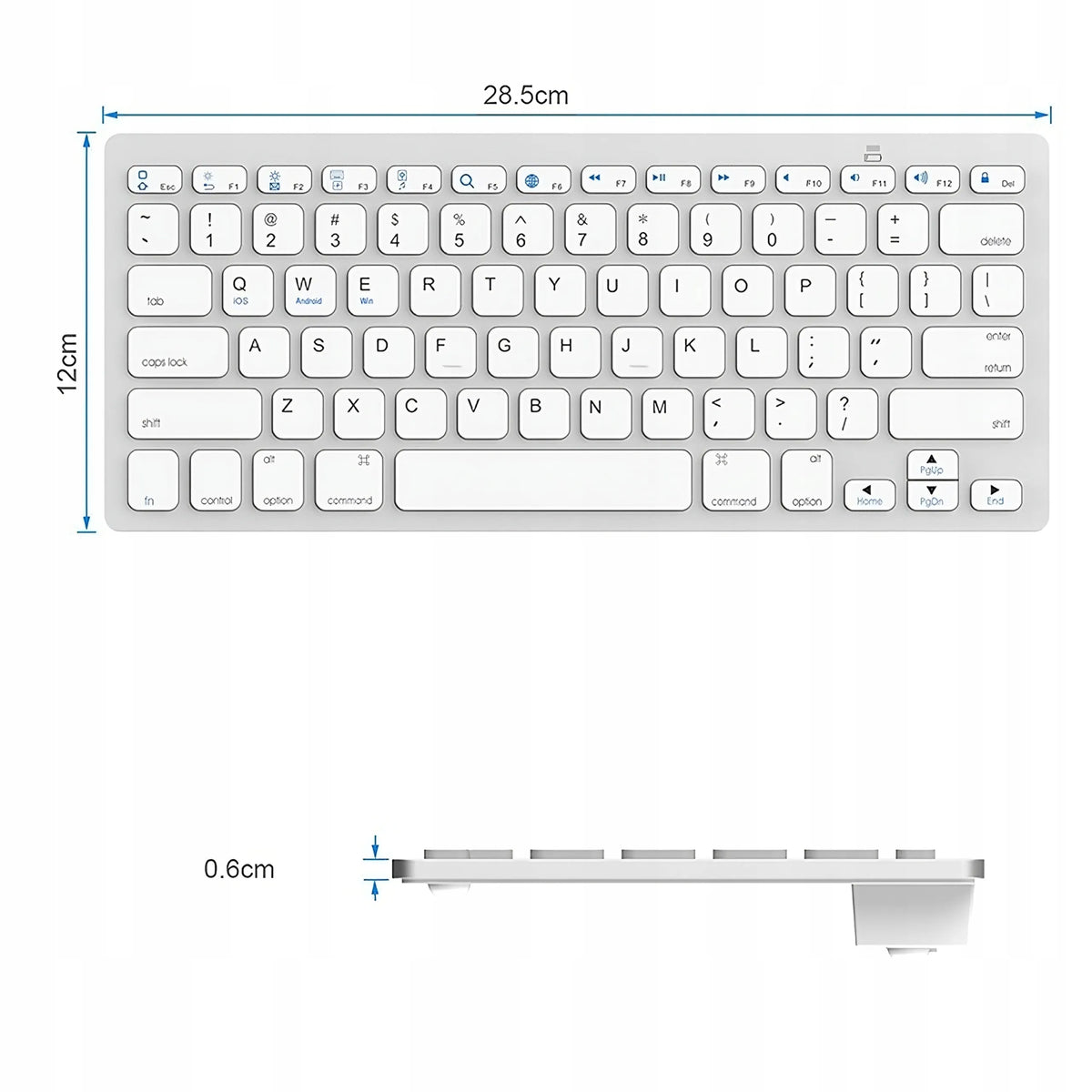 Belaidė Bluetooth membraninė klaviatūra SMART TV, PC, iOS, Android, Windows
