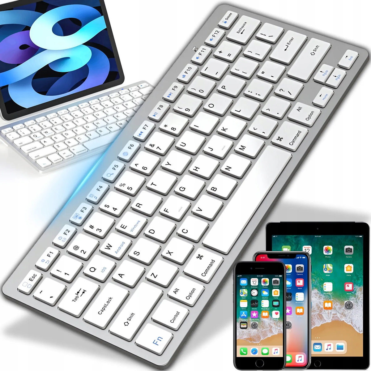 Belaidė Bluetooth membraninė klaviatūra SMART TV, PC, iOS, Android, Windows