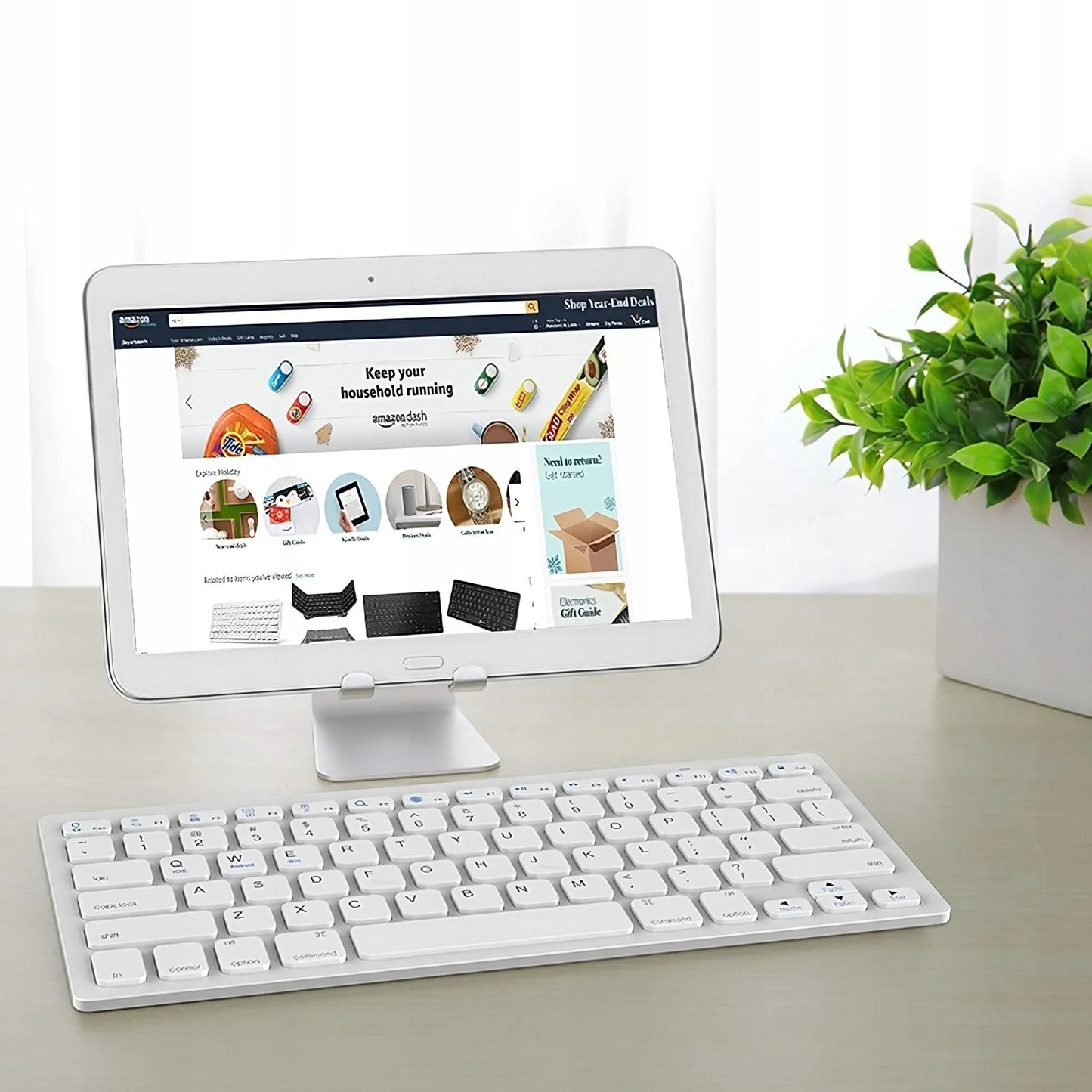 Belaidė Bluetooth membraninė klaviatūra SMART TV, PC, iOS, Android, Windows
