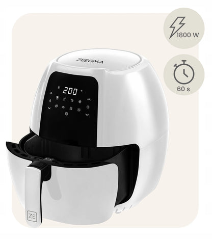 Belaidė gruzdintuvė Zeegma Knapper Grand White 7,7 l, 1800 W