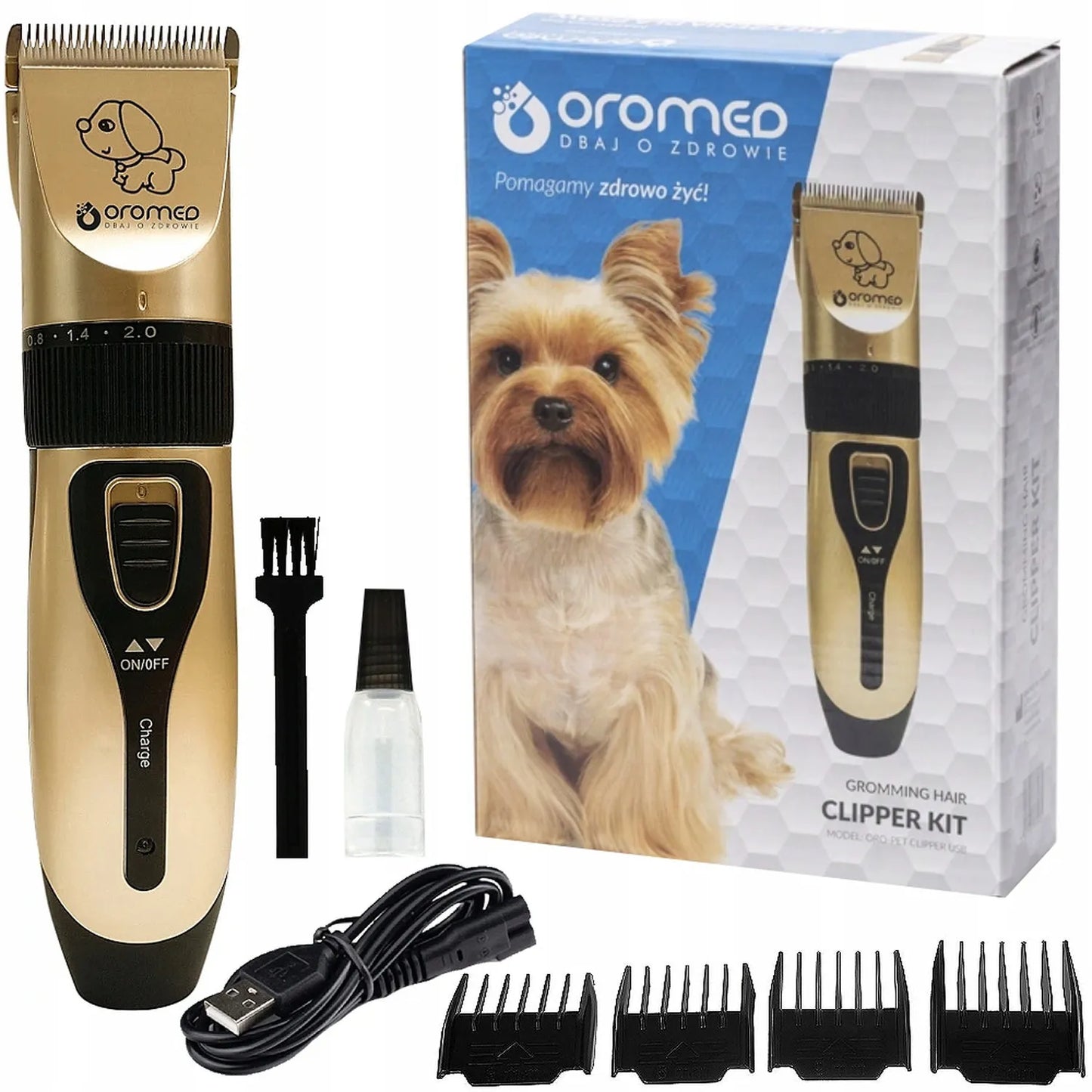 Belaidė gyvūnų kirpimo mašinėlė Oromed ORO-PET CLIPPER USB rinkinys