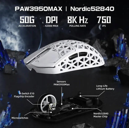 Belaidė kompiuterio pelė Attack Shark R5Ultra su optiniu jutikliu