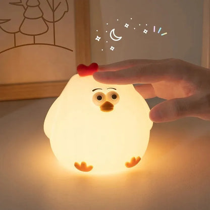 Belaidė LED naktinė stalinė lempa vaikams VIŠTA su USB laidu Ecolight