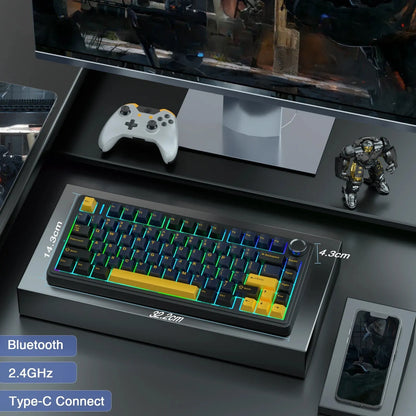 Belaidė mechaninė žaidimų klaviatūra AULA F75 – Thunder Black Reaper