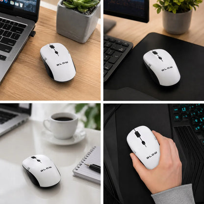 Belaidė optinė kompiuterio pelė Blow MB-10, USB, balta, 1600 DPI