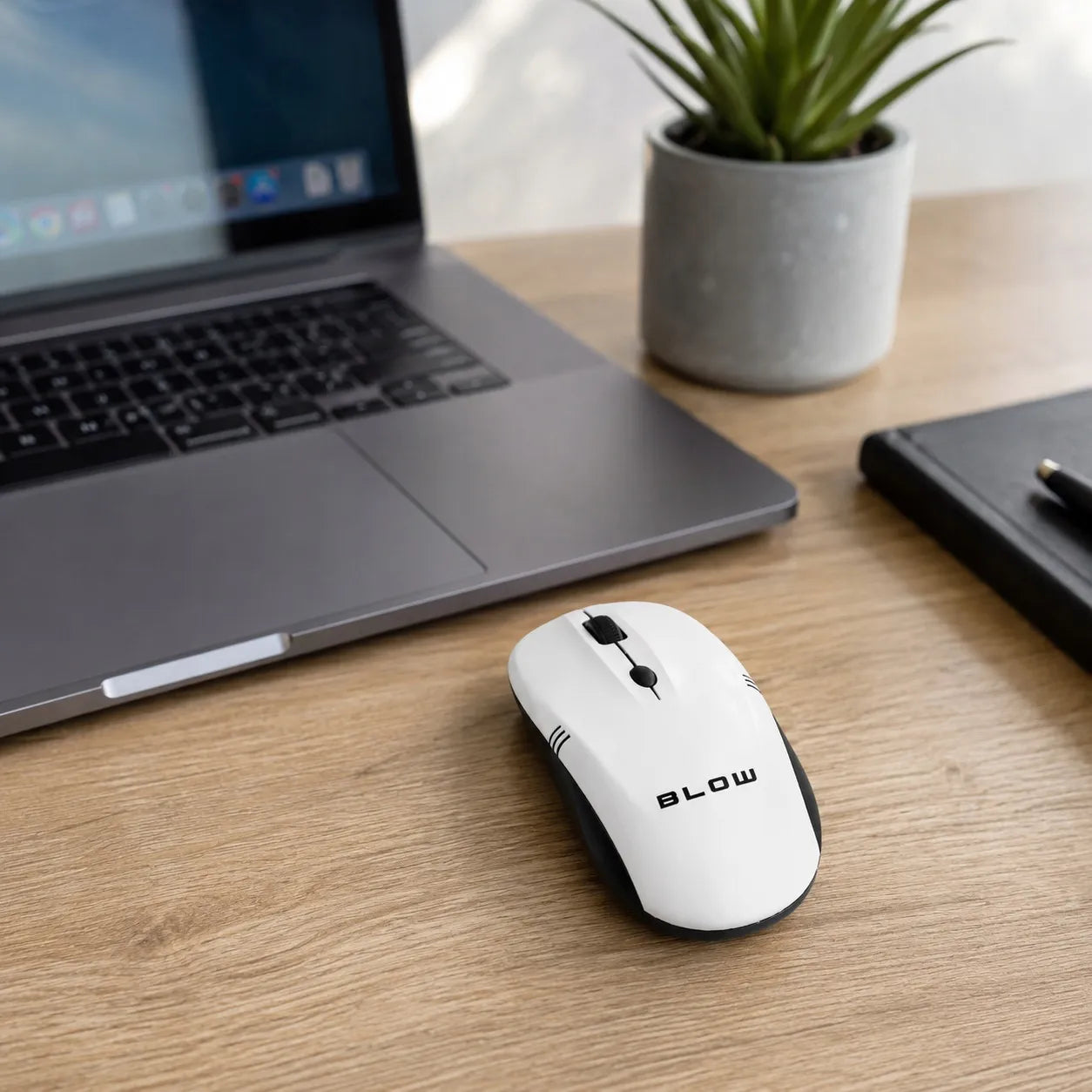Belaidė optinė kompiuterio pelė Blow MB-10, USB, balta, 1600 DPI