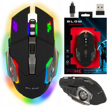 Belaidė optinė žaidimų pelė USB nešiojamajam kompiuteriui 2,4 GHz juoda