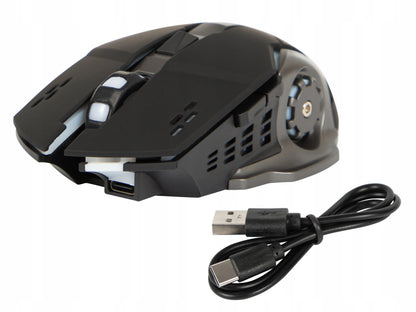 Belaidė optinė žaidimų pelė USB nešiojamajam kompiuteriui 2,4 GHz juoda