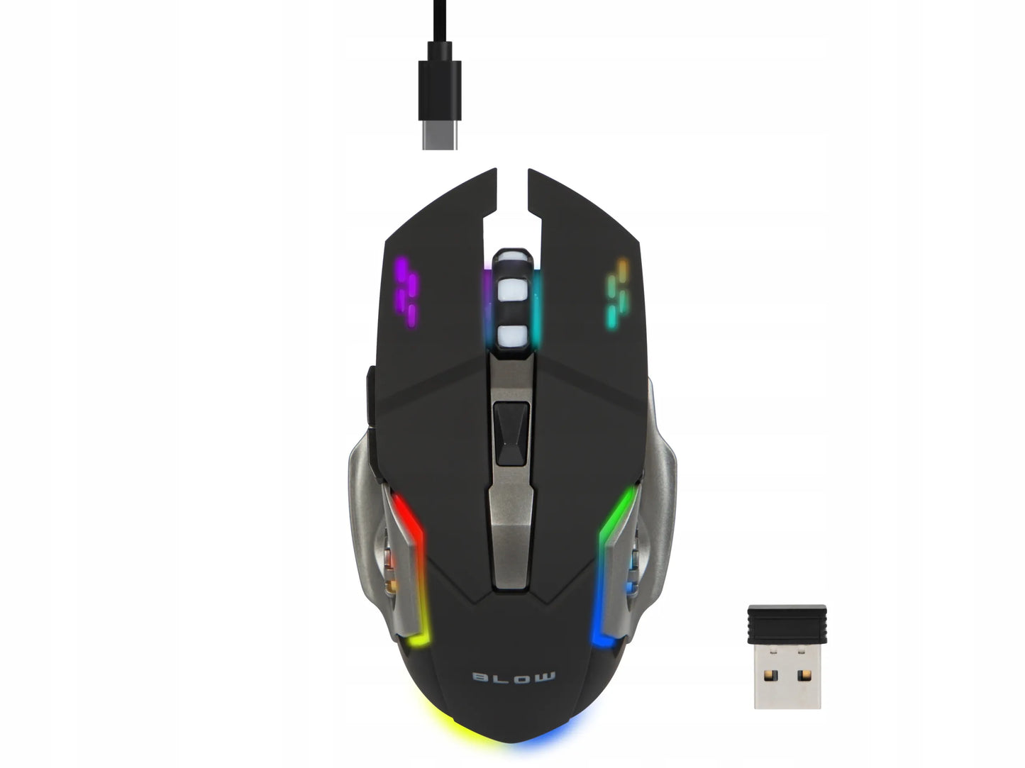 Belaidė optinė žaidimų pelė USB nešiojamajam kompiuteriui 2,4 GHz juoda