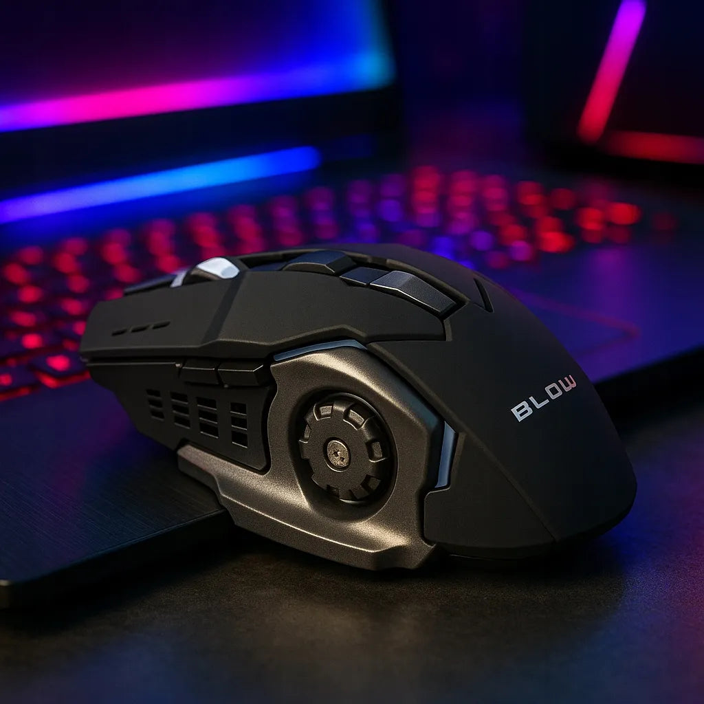 Belaidė optinė žaidimų pelė USB nešiojamajam kompiuteriui 2,4 GHz juoda