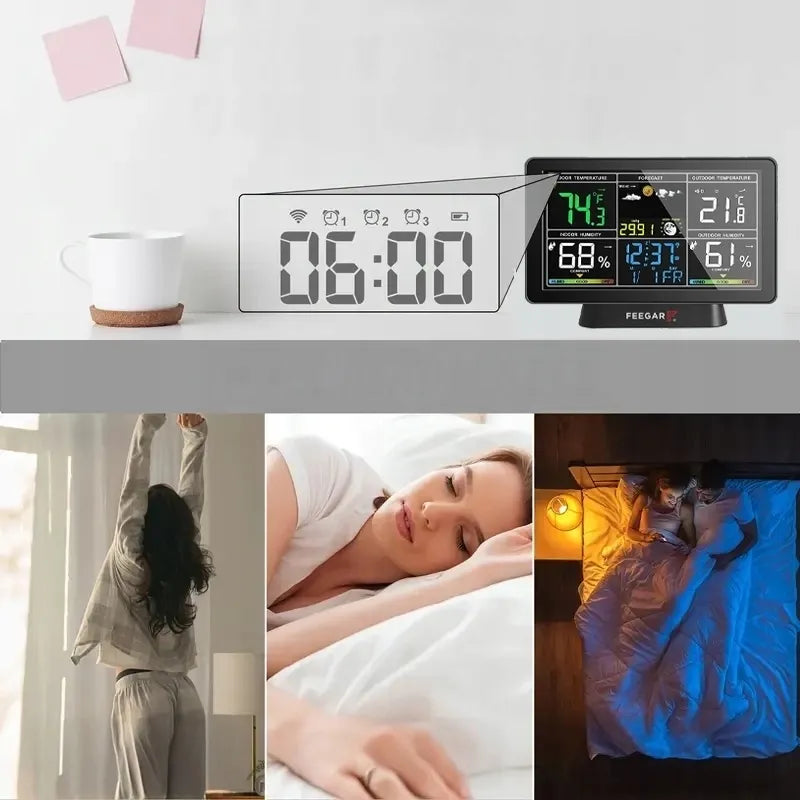 Belaidė orų stotelė Feegar LCD 7,5" Barometras Termometras