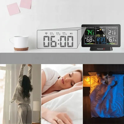 Belaidė orų stotelė Feegar LCD 7,5" Barometras Termometras
