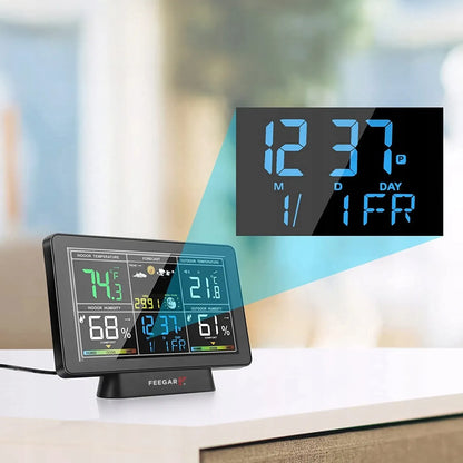 Belaidė orų stotelė Feegar LCD 7,5" Barometras Termometras