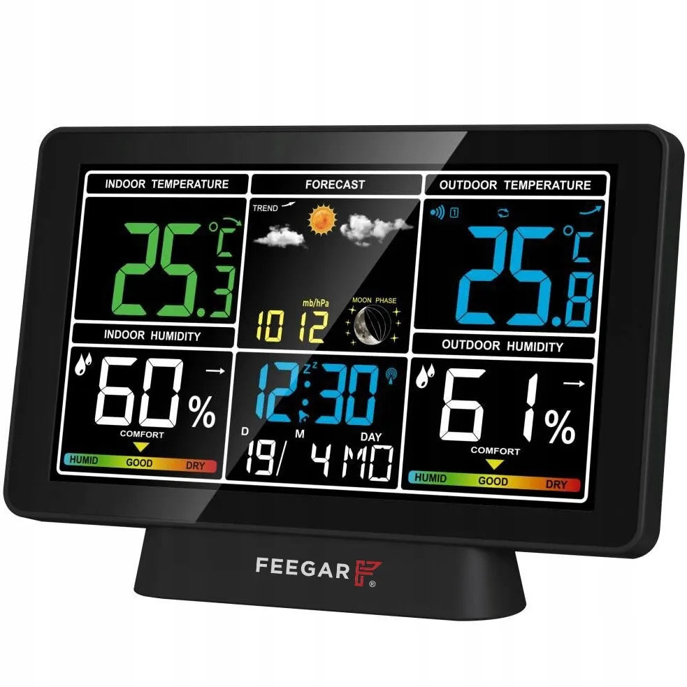 Belaidė orų stotelė Feegar LCD 7,5" Barometras Termometras