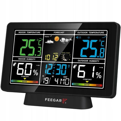 Belaidė orų stotelė Feegar LCD 7,5" Barometras Termometras