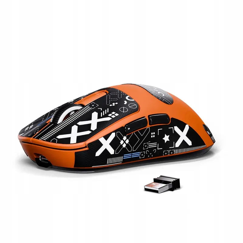 Belaidė pelė Attack Shark X3 Orange su „Grip Tape“