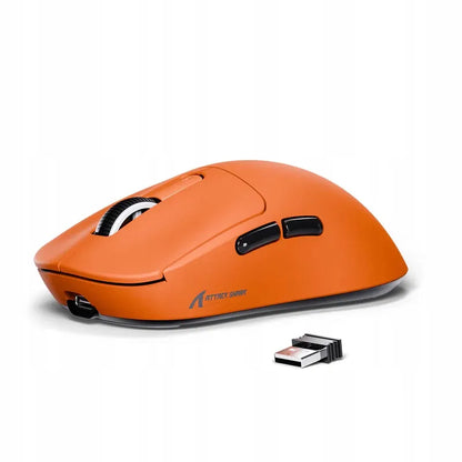 Belaidė pelė Attack Shark X3 Orange su „Grip Tape“