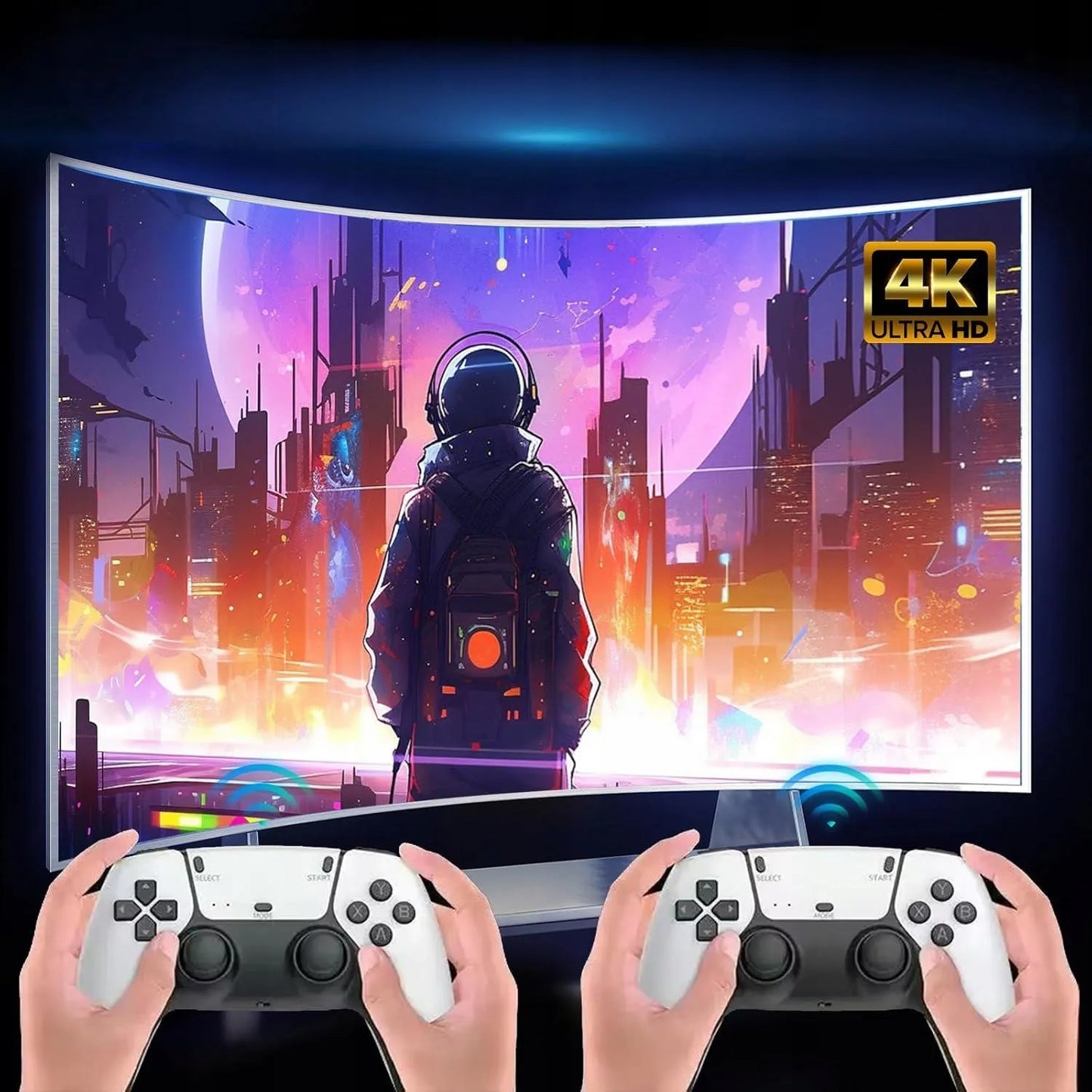 BELAIDĖ RETRO VAIZDO ŽAIDIMŲ KONSOLĖ 4K SU 2 VALDIKLIAIS