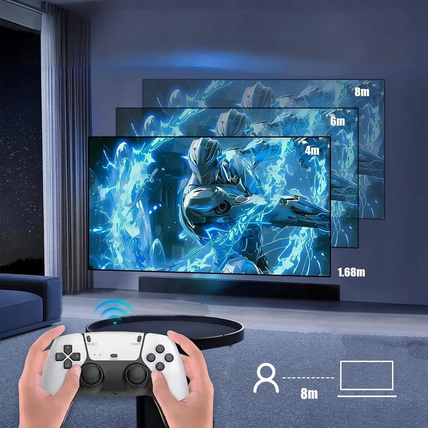 BELAIDĖ RETRO VAIZDO ŽAIDIMŲ KONSOLĖ 4K SU 2 VALDIKLIAIS