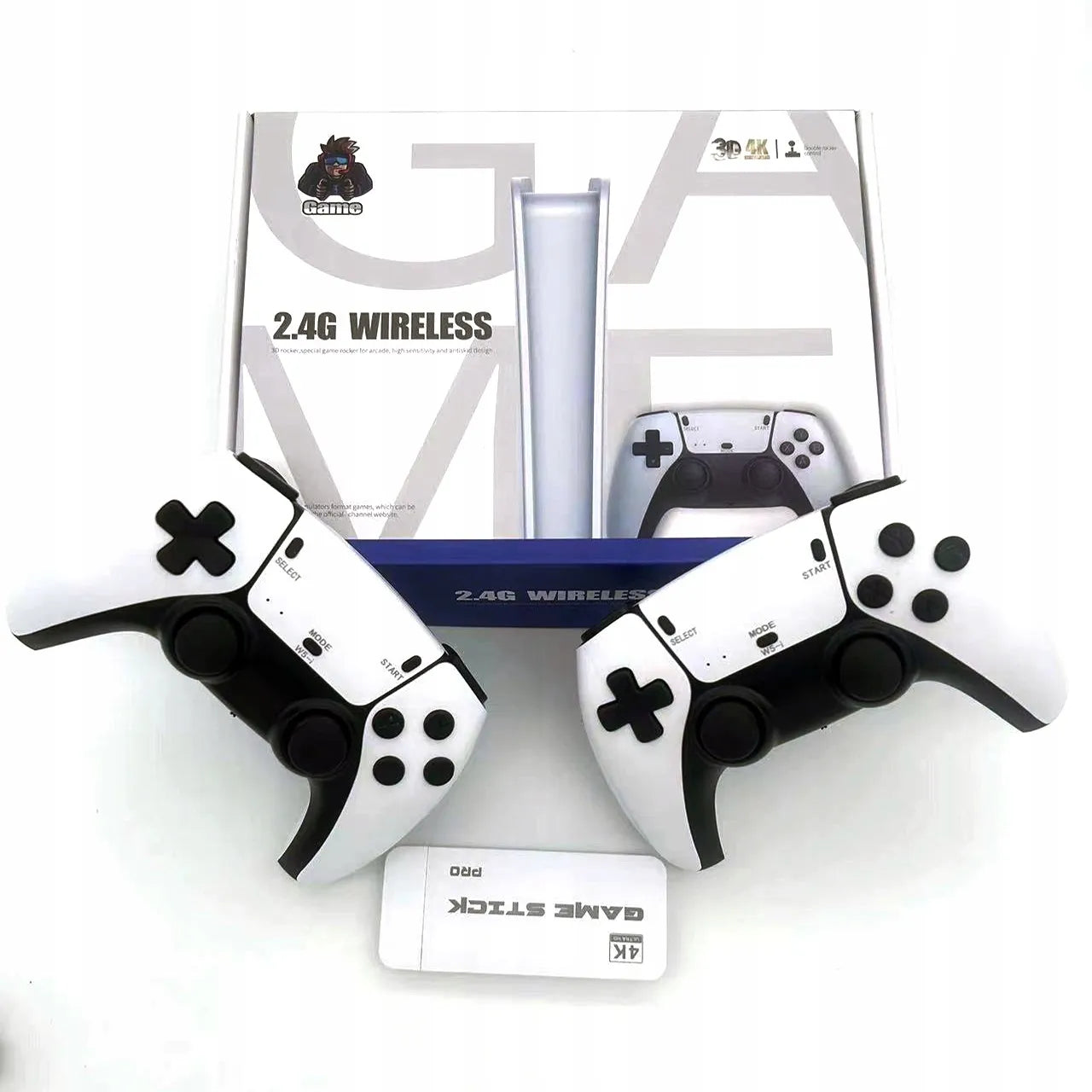 Belaidė retro žaidimų konsolė TV HDMI 20000 žaidimų 2 pulteliai Game Stick 4K