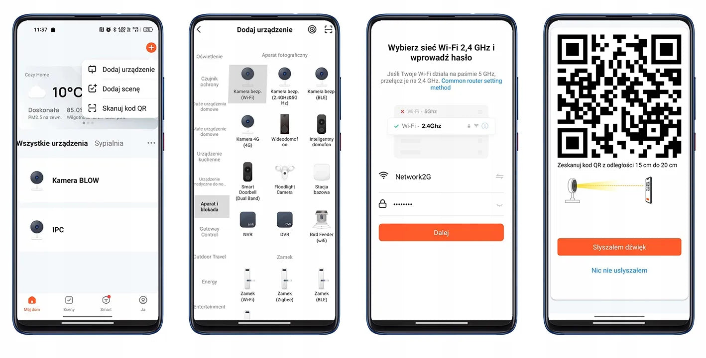 Belaidė vidinė pasukama IP kamera BLOW T-833 su E27 lizdu, 3MP, WiFi, Tuya