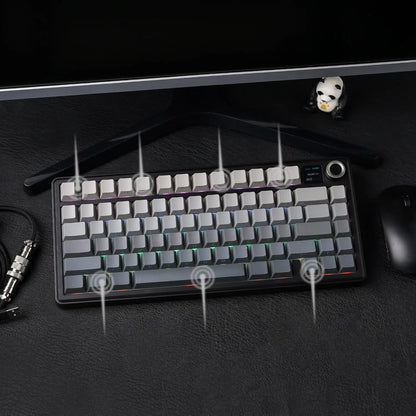 Belaidė žaidimų klaviatūra AULA F75 Max, apšviečiama, Gradient Grey