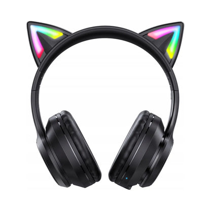 Belaidės ausinės ONIKUMA B90 su mikrofonu, RGB apšvietimu ir katės ausytėmis, USB-C