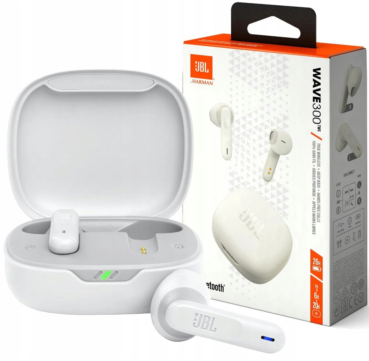 Belaidės įstatomos ausinės JBL Wave 300TWS BT5.2 baltos