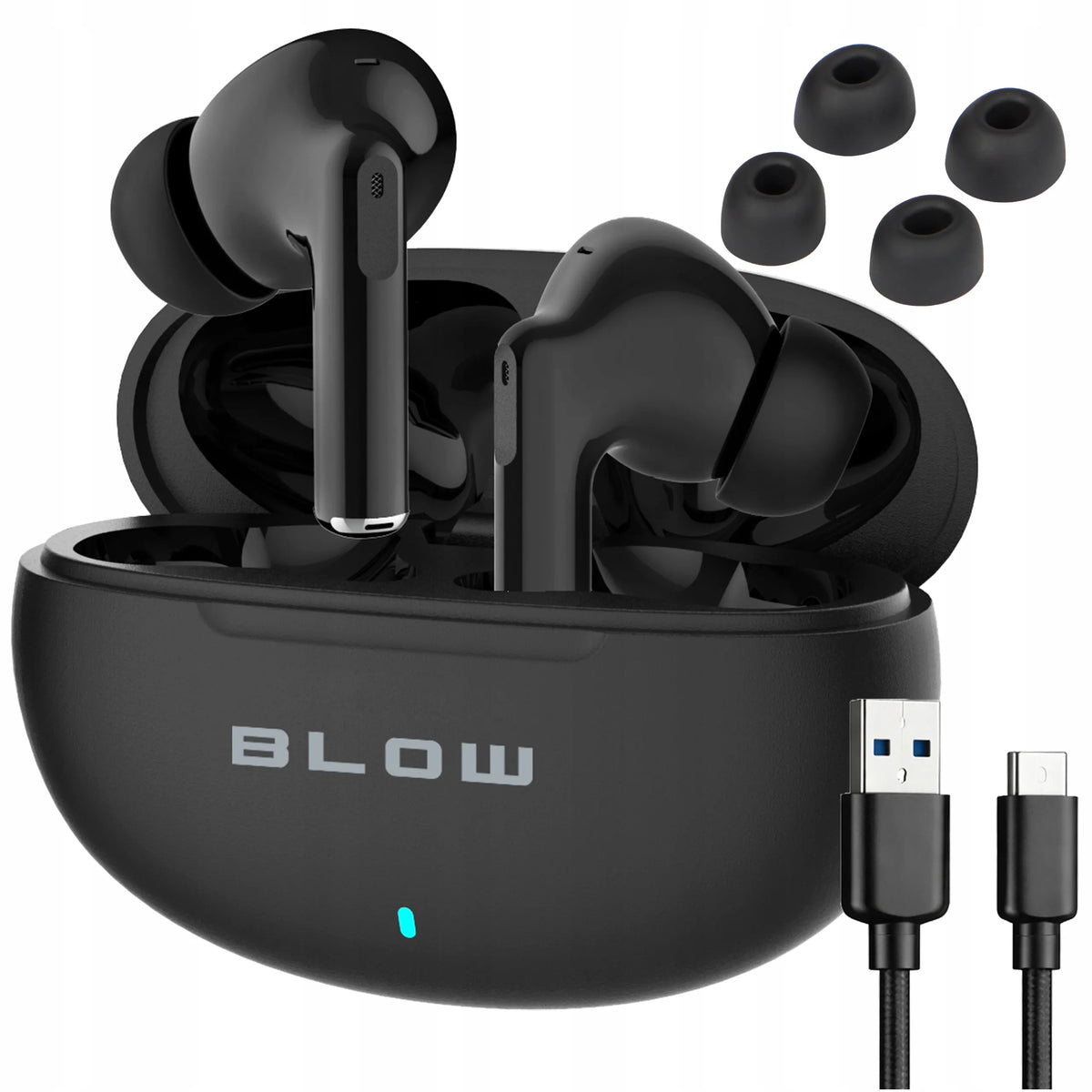 Belaidės įstatomosios „Bluetooth“ ausinės BLOW su mikrofonu ir „Powerbank“ funkcija