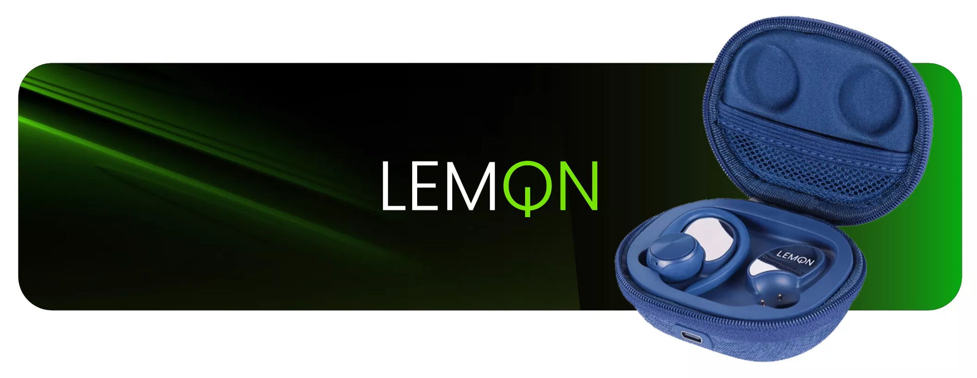 Belaidės sportinės ausinės LEMON TWS su „Bluetooth“ ir įkrovimo dėklu, mėlynos