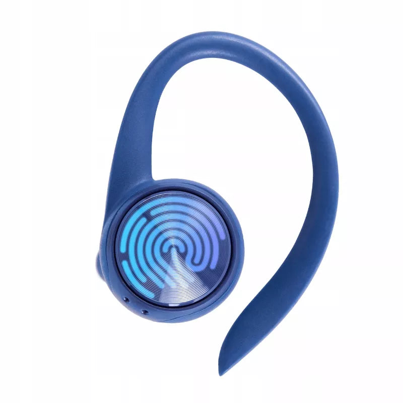 Belaidės sportinės ausinės LEMON TWS su „Bluetooth“ ir įkrovimo dėklu, mėlynos