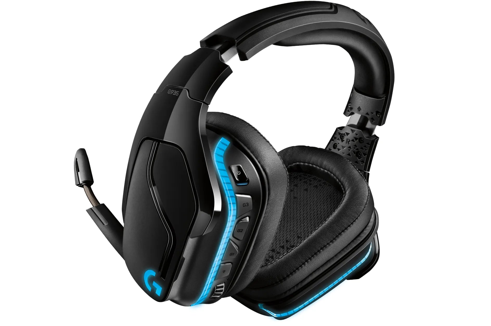 Belaidės žaidimų ausinės Logitech G935 7.1 Surround RGB su mikrofonu