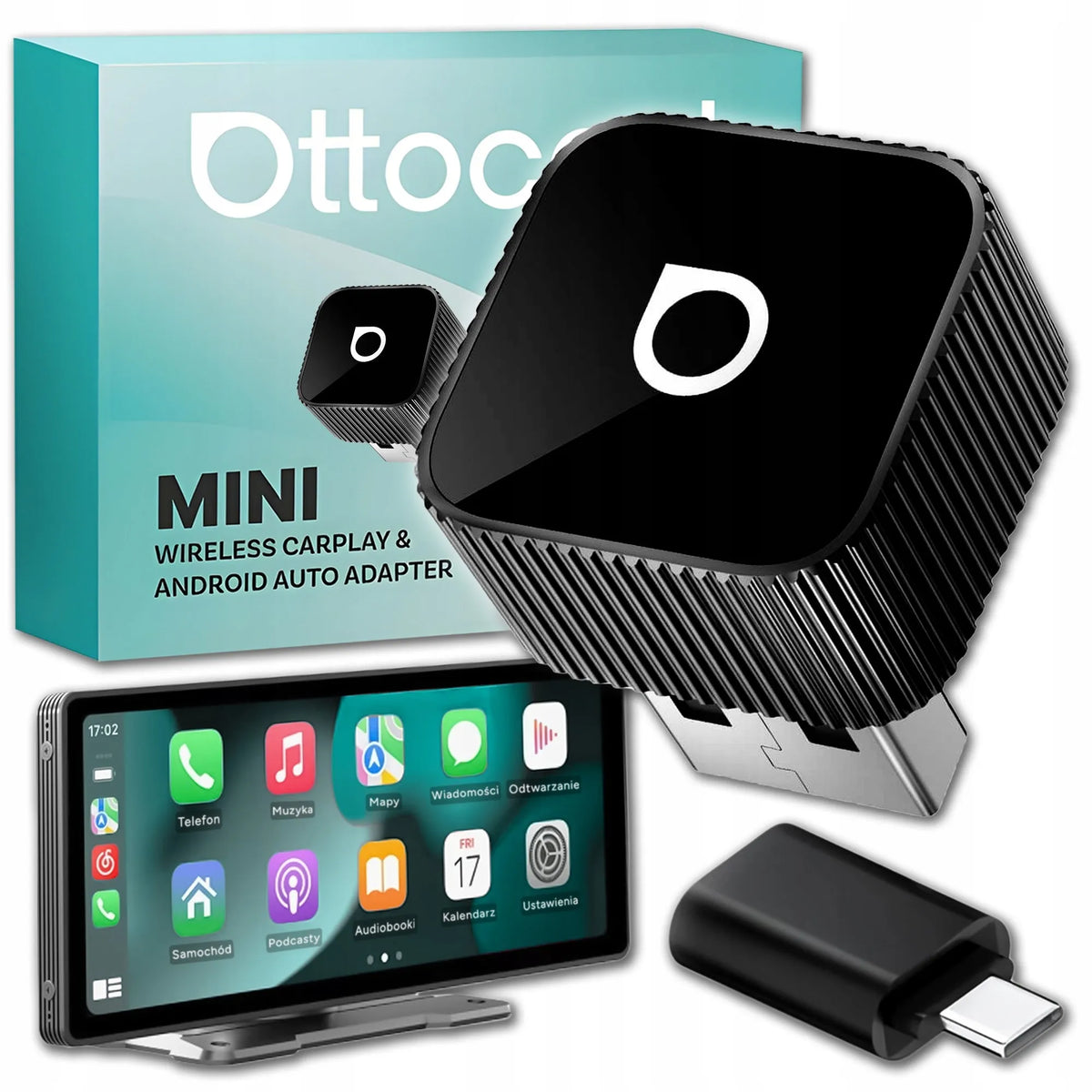 Belaidis adapteris Auto Gamma Android Auto CarPlay WiFi 2in1 USB Mini Slim
