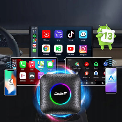 Belaidis adapteris Carlinkit TBOX 8GB 128GB CarPlay Android Auto juodas