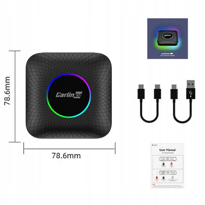 Belaidis adapteris Carlinkit TBOX 8GB 128GB CarPlay Android Auto juodas
