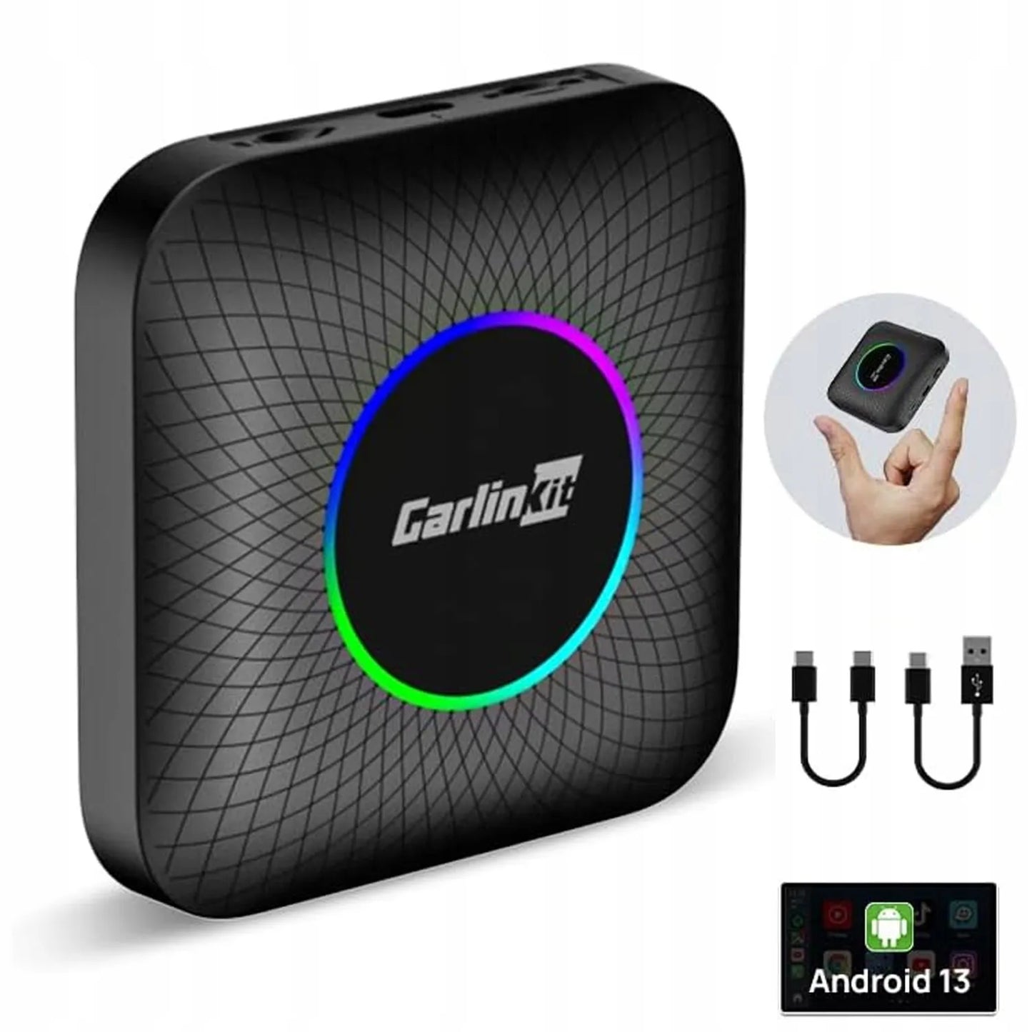 Belaidis adapteris Carlinkit TBOX 8GB 128GB CarPlay Android Auto juodas