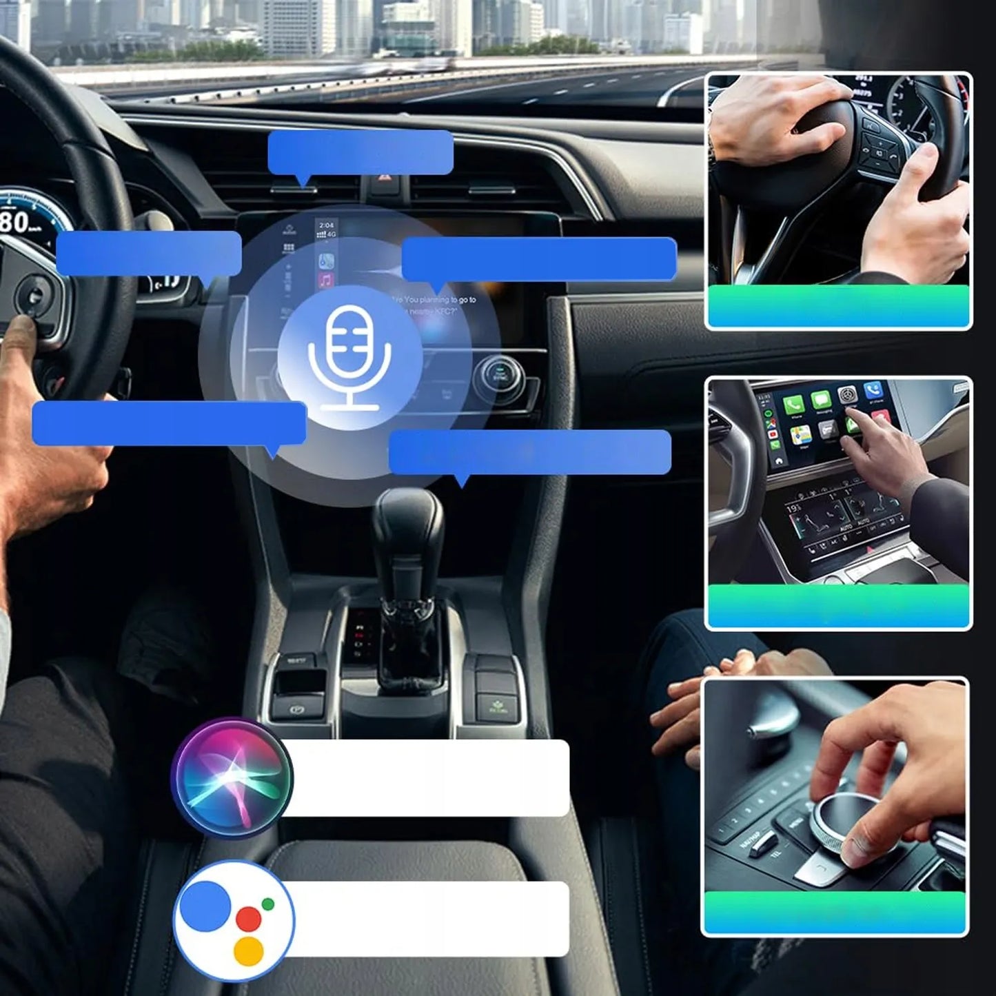 Belaidis adapteris Carlinkit TBOX 8GB 128GB CarPlay Android Auto juodas
