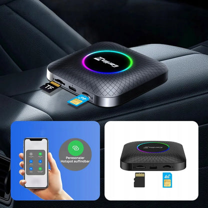 Belaidis adapteris Carlinkit TBOX 8GB 128GB CarPlay Android Auto juodas