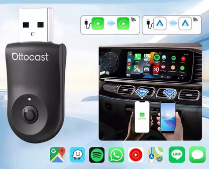 Belaidis adapteris Ottocast Mini 2-in-1 CarPlay / Android Auto CA505-T