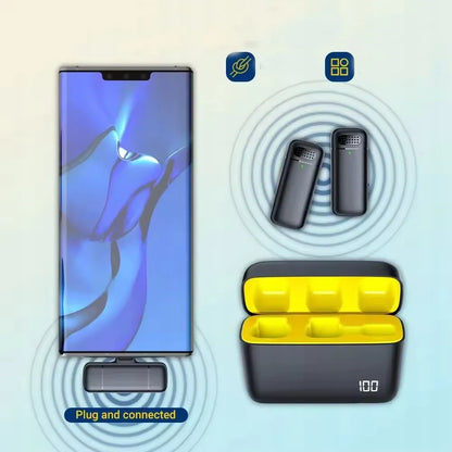 Belaidis atlapo mikrofonas įrašymui su USB-C jungtimi, skirtas iPhone, 2 vnt.