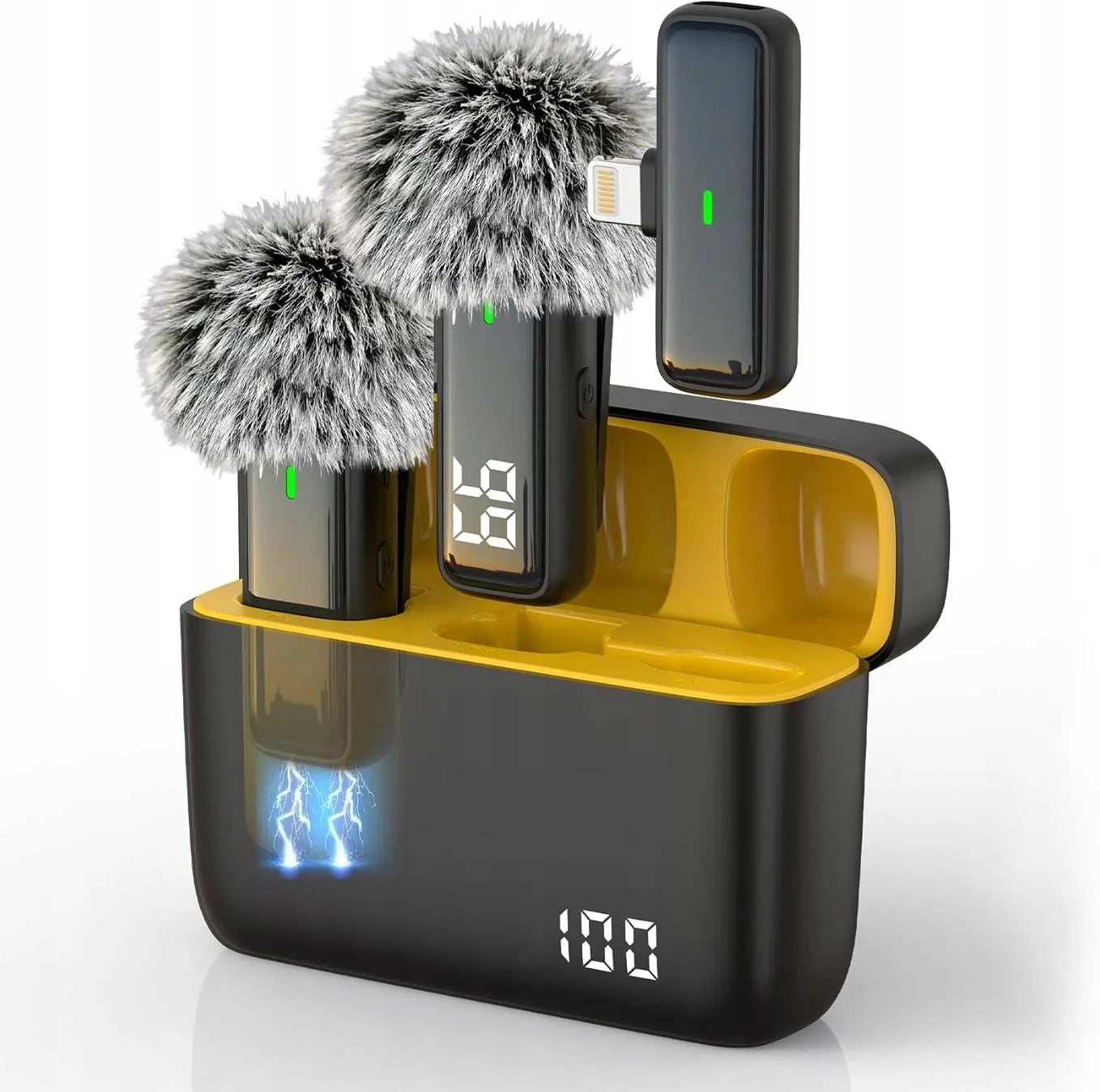 Belaidis atlapo mikrofonas įrašymui su USB-C jungtimi, skirtas iPhone, 2 vnt.