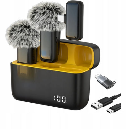 Belaidis atlapo mikrofonas įrašymui su USB-C jungtimi, skirtas iPhone, 2 vnt.
