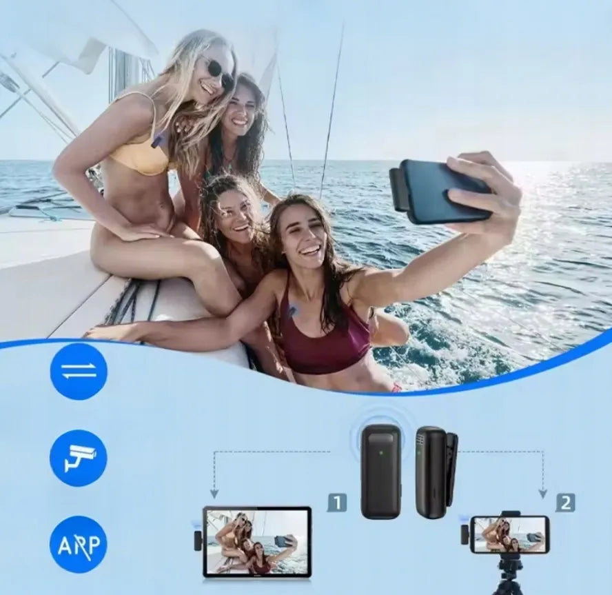 Belaidis atlapo mikrofonas, skirtas įrašymui su USB-C jungtimi, iPhone X2
