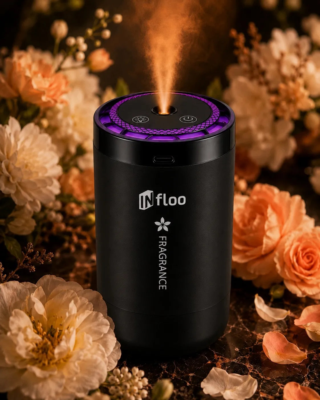 Belaidis automobilio aromato difuzorius INFLOO C5 MAX su oro drėkinimo funkcija