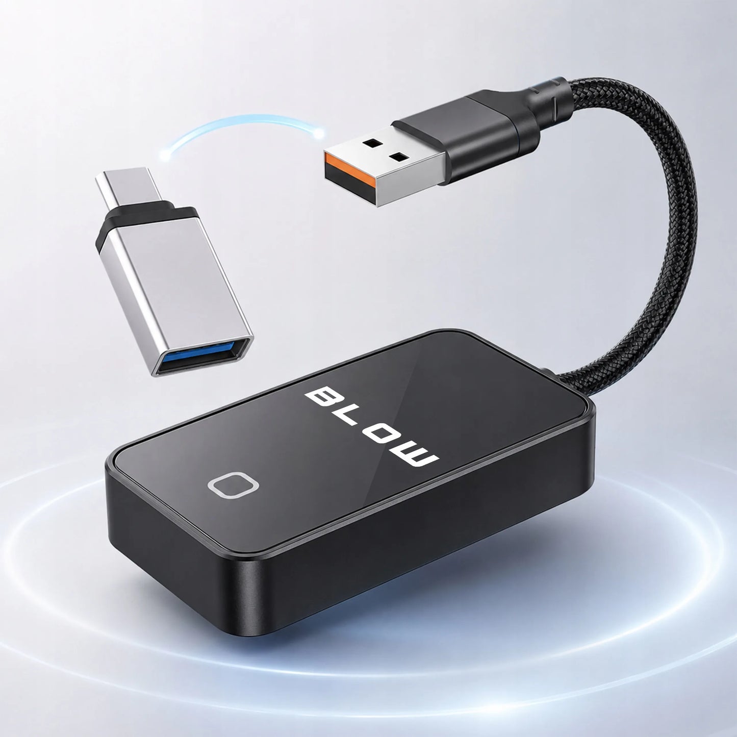 Belaidis BLOW CarPlay ir Android Auto adapteris USB-A/USB-C WiFi BT 5.0 PRO