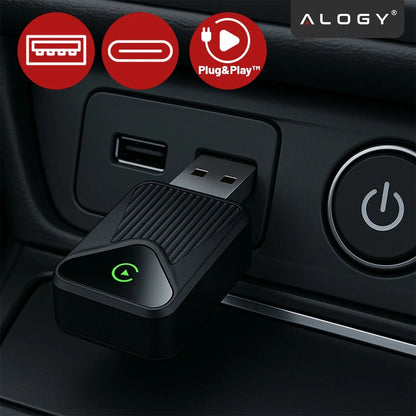 Belaidis CarPlay adapteris 5.8GHz Plug&Play iOS/Android Auto USB USB-C