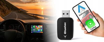 Belaidis CarPlay Android Auto adapteris Bluetec WiFi BT 5.0 mini