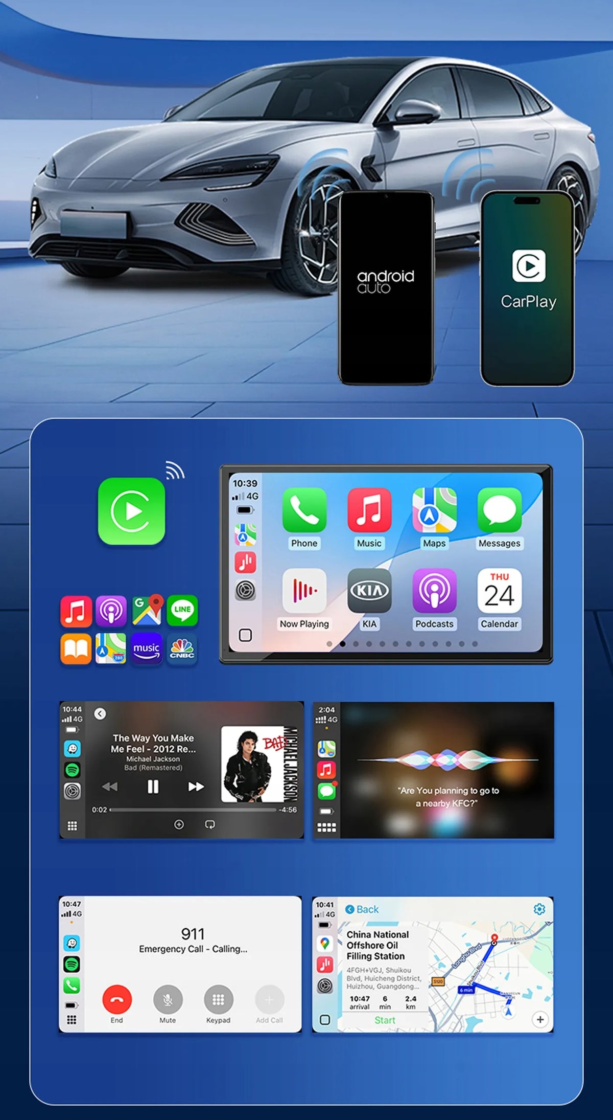 Belaidis CarPlay Android Auto adapteris Bluetec WiFi BT 5.0 mini