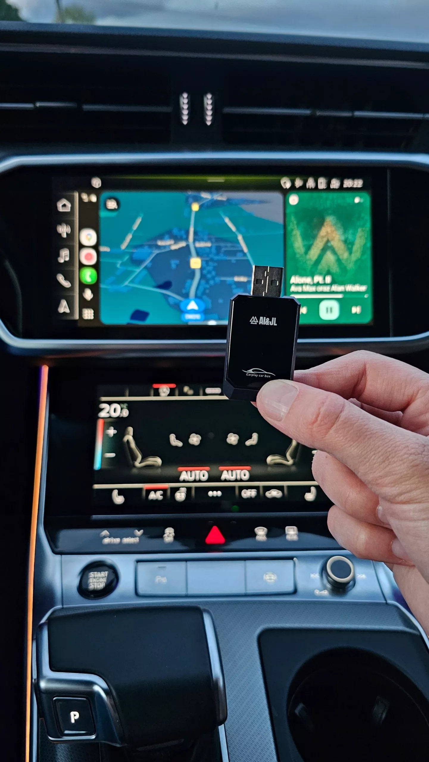 Belaidis CarPlay Android Auto USB adapteris, 2-in-1 WiFi Bluetooth